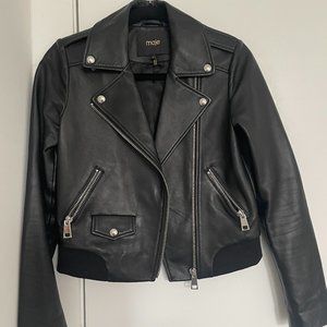Maje Leather Moto Jacket 38